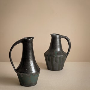 Hand made pottery water jug. Inspired by midcentury modern vase, home decore. Ikebana vases image 3