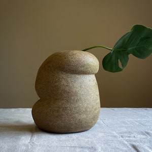 Organic sculptural vase; stoneware vase; ceramic vase handmade in LA