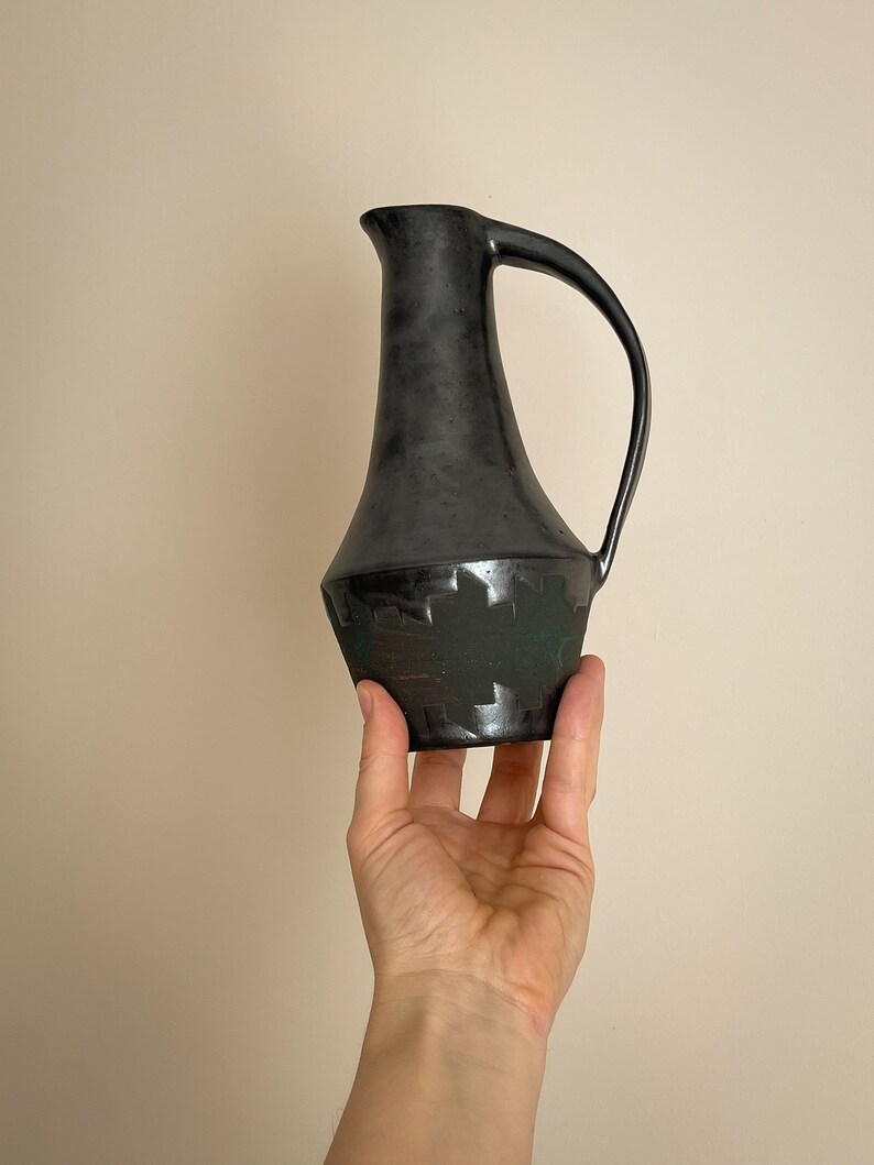 Hand made pottery water jug. Inspired by midcentury modern vase, home decore. Ikebana vases image 7