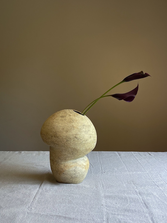 Unique ceramic vase handmade in LA; home decore ceramic vessel