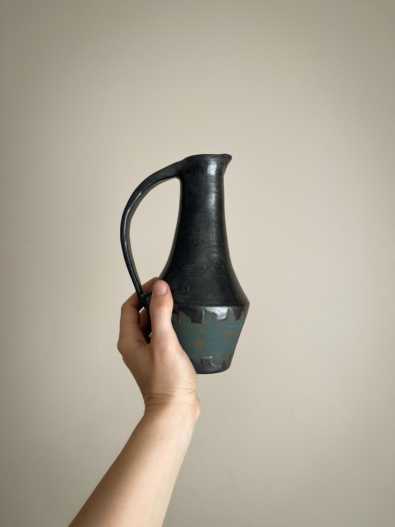 Hand made pottery water jug. Inspired by midcentury modern vase, home decore. Ikebana vases image 8