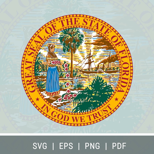 State of Florida Road Seal - svg, eps, png, pdf | Digital Download