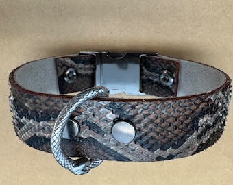 Natural Python Dog Collar - Everglades Series
