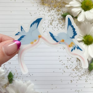 Cinderella' Helpers Sticker, Cinderella's Bird Sticker, Cute Disney Sticker, Cute disney Decal, Birds and Ribbons Sticker, Water Resistant