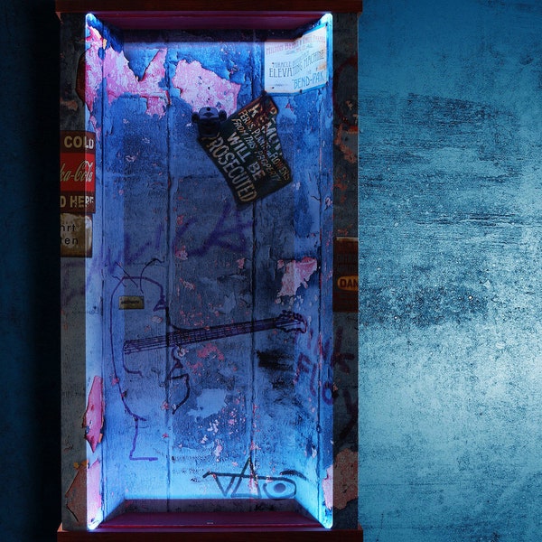 Guitar display case "Wall' | Guitar cabinet | Guitar hanger | RGB LED lights | For Gibson, Fender, Music Man, PRS, Ibanez and others