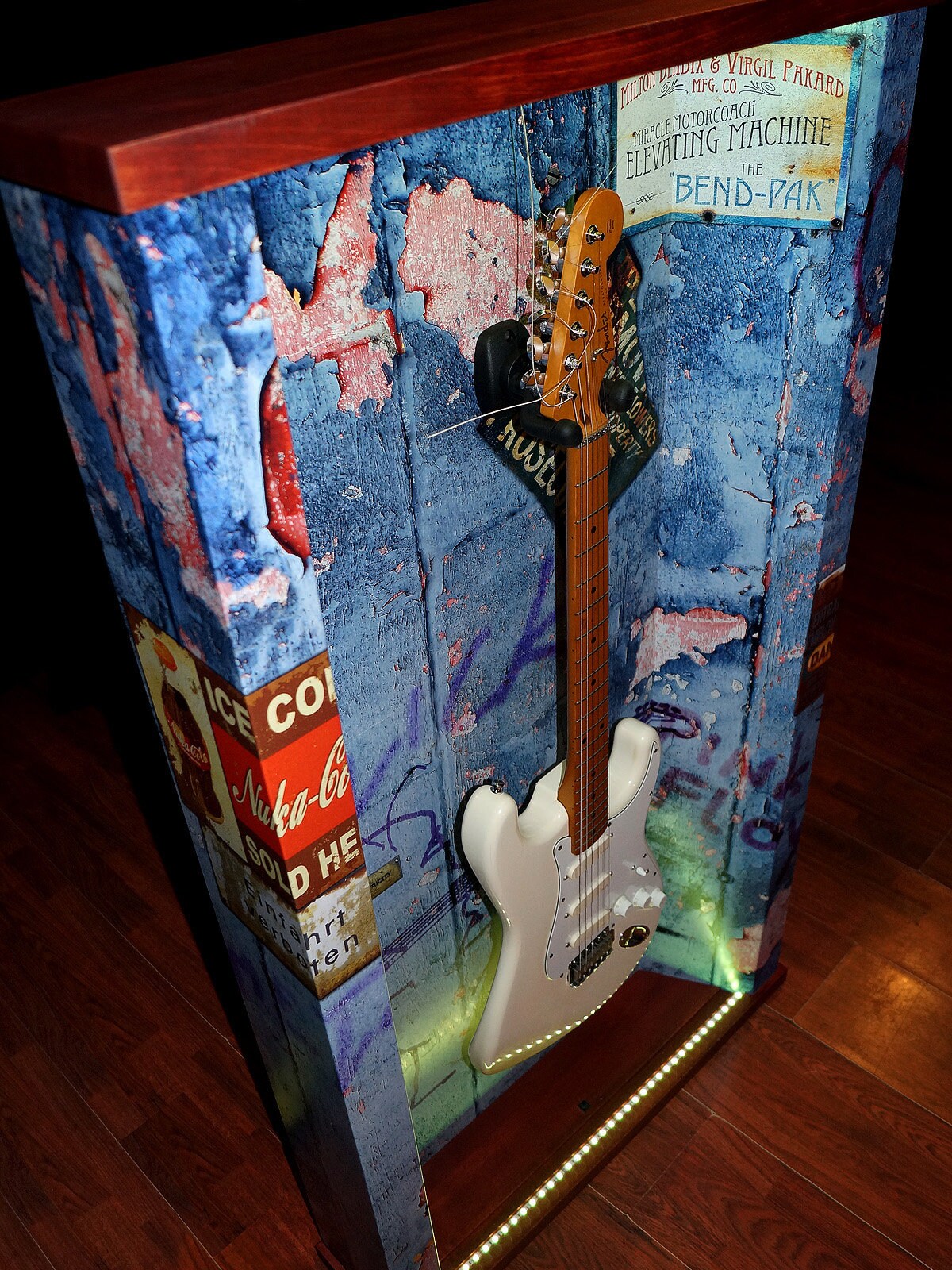 Guitar Display Case wall' Guitar Guitar Hanger RGB LED Lights