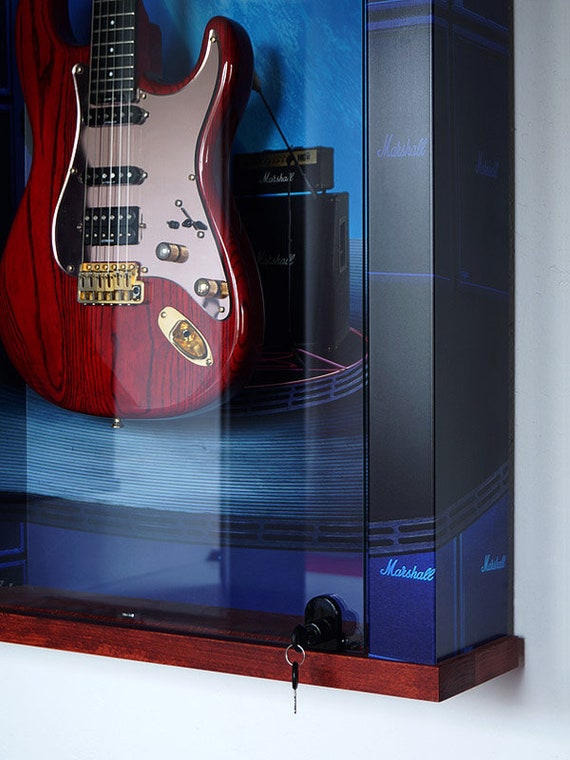 Guitar Display Case guitar Levitation' Guitar Cabinet Guitar Hanger RGB LED  Lights for Gibson, Fender, PRS, Ibanez and Others 