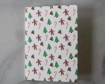 Happy Holidays Card | Merry Christmas Card | Gingerbread Card | Handmade Greeting Card | Watercolor Xmas Card | Candy Cane Card