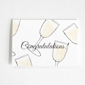 Félicitations Champagne A2 Carte De Vœux | carte de fiançailles | de remise des diplômes de félicitations | nouvelle carte de travail | carte de vin mousseux