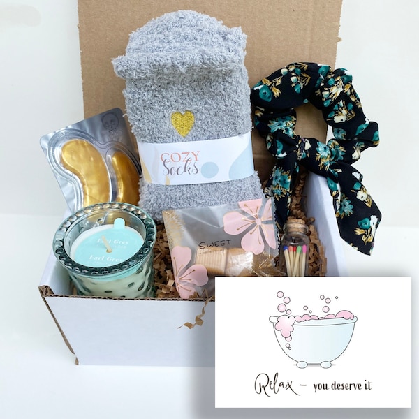 relax - relaxation - congrats - gift box - care package - self care - gift for her - care package - gift for women - custom box -