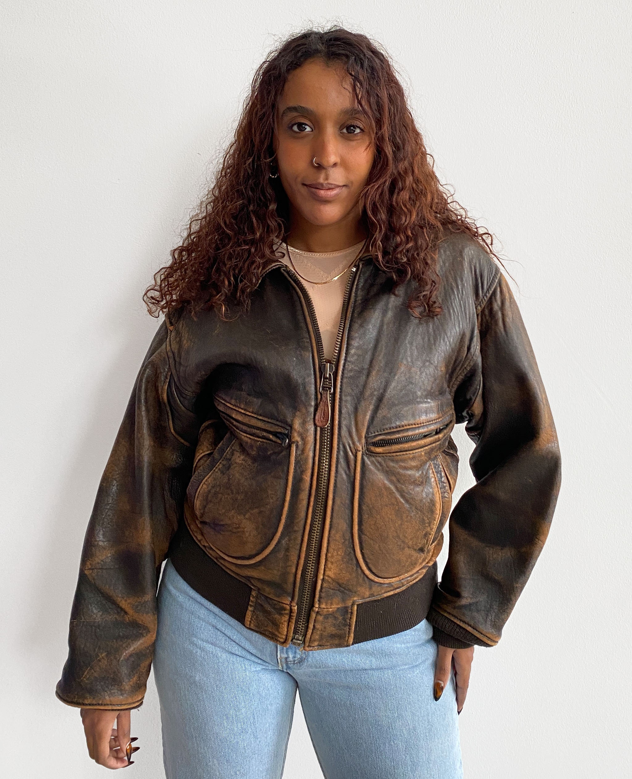 Vintage Avirex G2 Brown Leather Bomber Jacket - Etsy