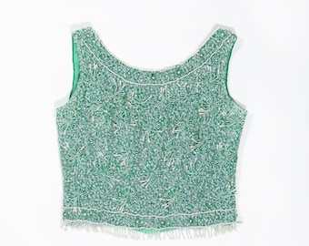 blue green sequin top