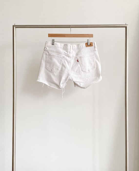 Levi's White Cutoff Denim Shorts - image 2