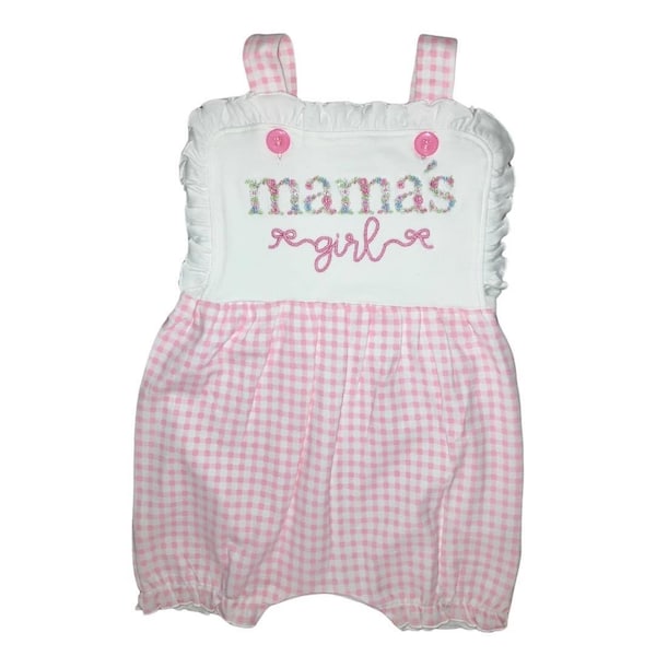 Mamas Girl floral pink gingham bubble