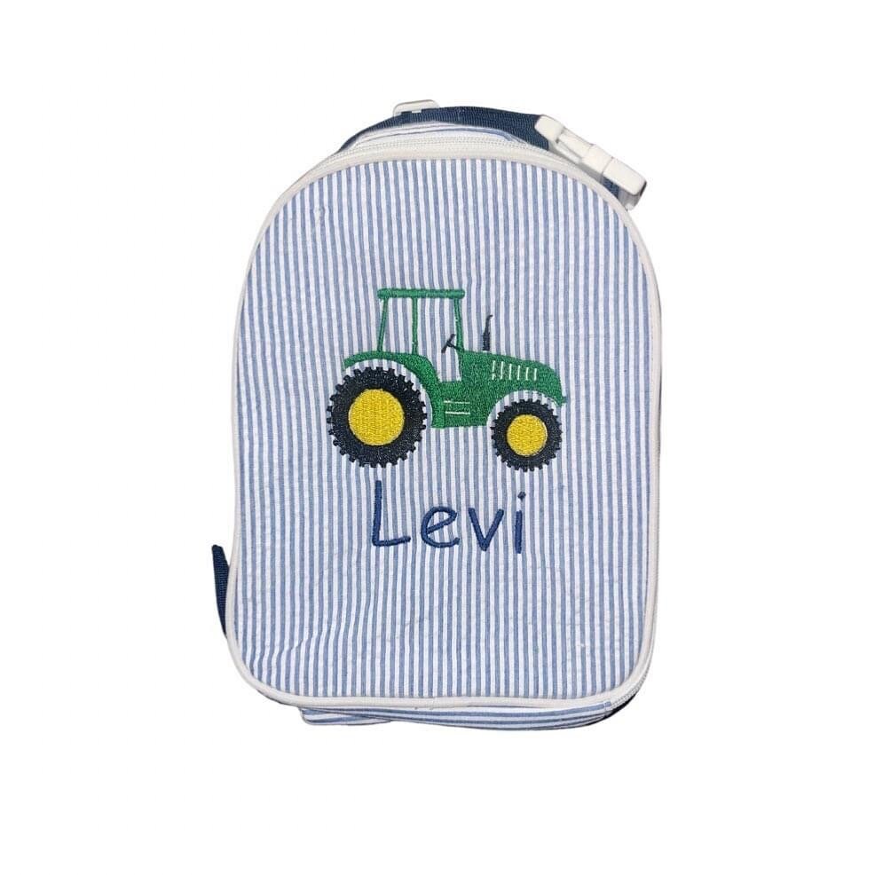 Embroidered tractor lunchbox