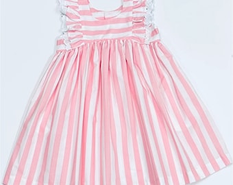 Candy Pink & Weiß Amelia Kleid