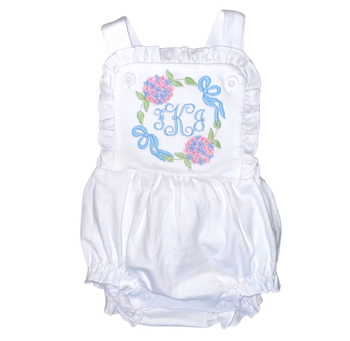 Baby Girl Ramona Ruffle Bubble-Handful Of Hydrangeas main image 1