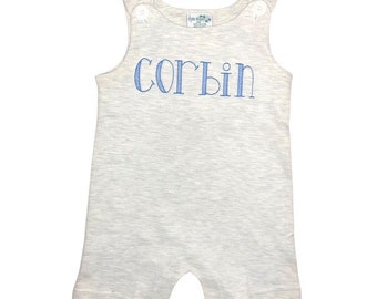 Baby Boy Romper, monogram romper