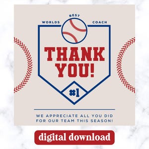 Baseball-Trainer Geschenkanhänger • Druckbares Dankeschön-Anhänger • Saisonende Geschenk • Wertschätzung des Trainers • Sofortiger Download PDF