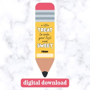 Back to School Teacher Gift Tag, Coffee Gift Tag for Teachers, Printable Teacher Tag, Starbucks Gift Card Tag, Digital Download, Pencil Tag