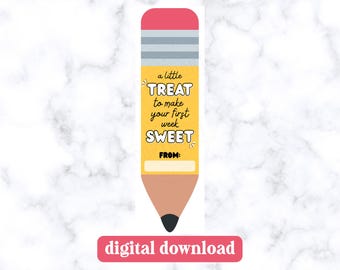 Back to School Teacher Gift Tag, Coffee Gift Tag for Teachers, Printable Teacher Tag, Starbucks Gift Card Tag, Digital Download, Pencil Tag