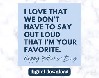 Funny Father's Day Gift Tag Printable, Favorite Child Tag PDF, Dads Favorite Gift Tags, Digital Download for Dad, Father's Day Tag, Fav kid