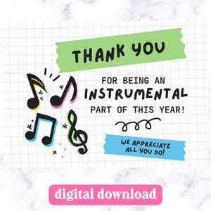 Music Teacher Gift Tag • Printable Thank You Tag for Music Teacher • Teacher Appreciation Gift Tag PDF • End of Year Digital Tag  • Special