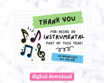 Music Teacher Gift Tag • Printable Thank You Tag for Music Teacher • Teacher Appreciation Gift Tag PDF • End of Year Digital Tag  • Special