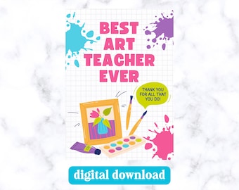 Art Teacher Gift Tag Printable • Best Art Teacher Ever Tag • Teacher Appreciation Gift • Digital Gift Tag PDF • End of Year Tag • Art Class