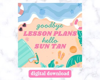 Teacher Gift Tag End of Year • Printable Summer Teacher Gift Tag • Goodbye Lesson Plans Tag • Digital Download • Teacher Appreciation Gift