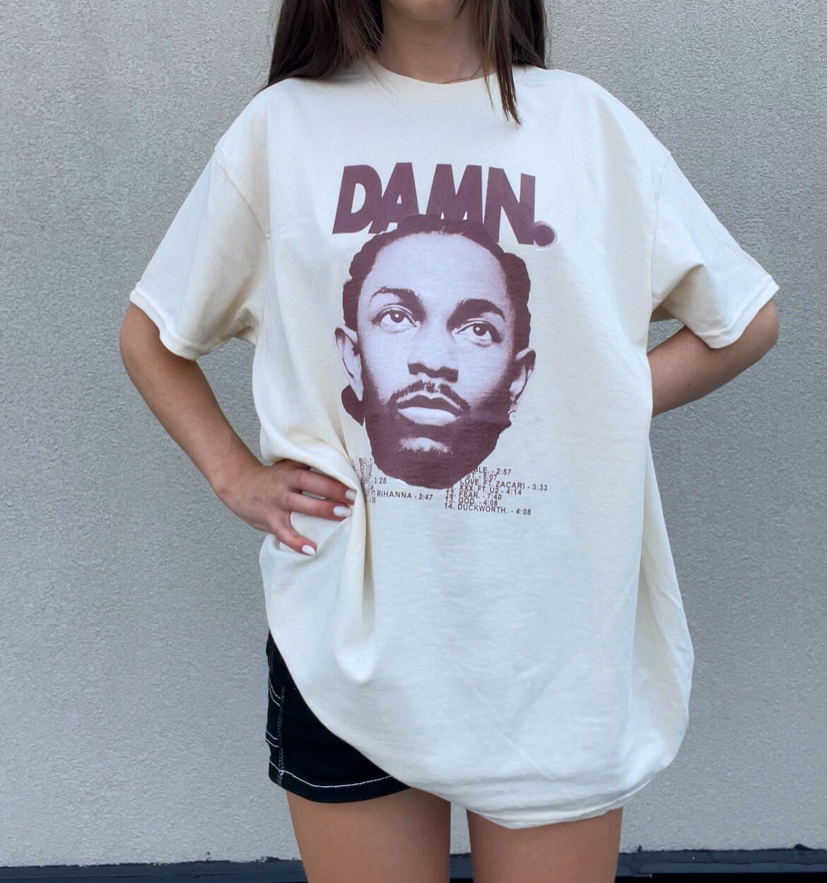 Actual Fact Kendrick Lamar Damn Bianco Hip Hop Rap Maglietta - Foto 2