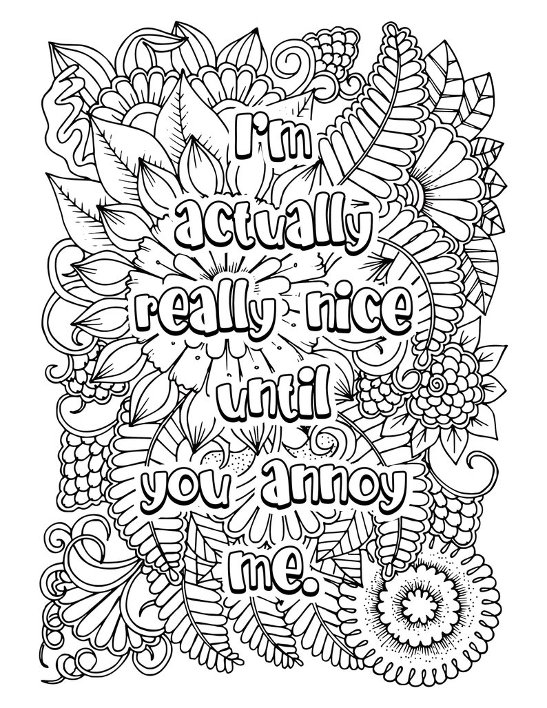 20 Funny Adult Coloring Book Printable Pages Etsy