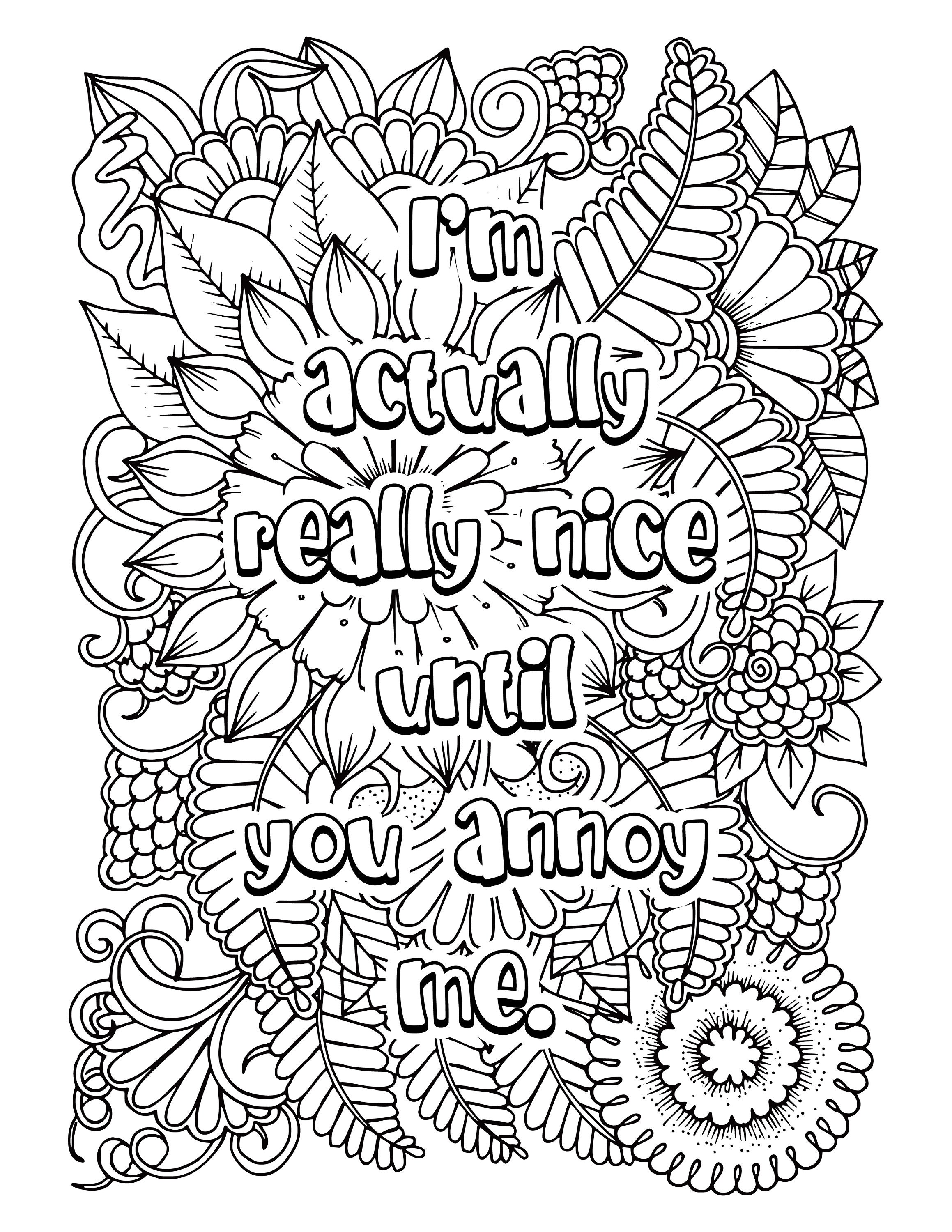 20 Funny Adult Coloring Book Printable Pages 