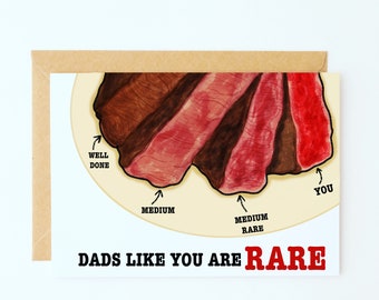 Rare Steak Dad Card - Etsy