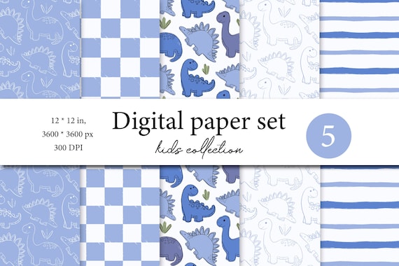 Dinosaur digital paper, jurassic scrapbook papers, dinosaurs wallpaper, birthday background Dinosaur Background Patterns Cute Dinosaur