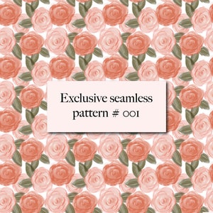 Florales Aquarell nahtloses digitales Papier, Oberflächenmuster, florales Muster, kommerzielle Lizenz, exklusives Muster, florales Stoffdesign #01