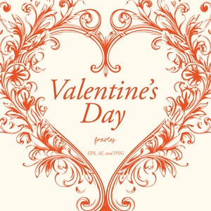 Valentine frame, Valentine&#39;s clipart, Red hearts, Valentine&#39;s Day, Digital clipart PNG, Digital download