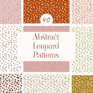 Papier numérique abstrait léopard - 40 motifs animaux sans couture, esthétique neutre et bohème, arrière-plans tacheté de guépard sauvage