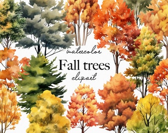 Aquarel herfst bomen clipart, bos boom, val boom, herfst clipart, herfst clipart, aquarel herfst, herfst illustratie, aquarel boom