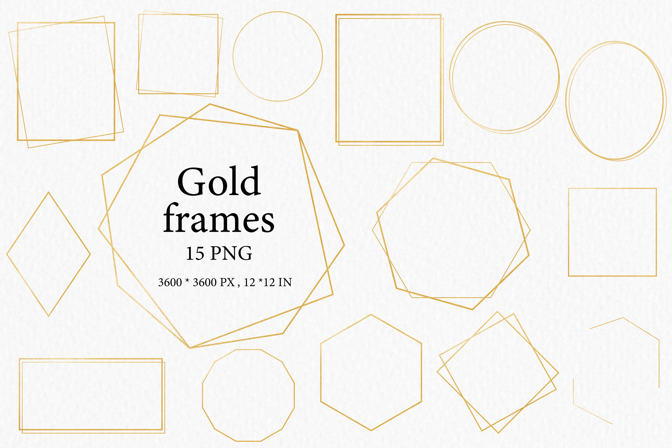 Gold Frames Clip Art png gif svg Geometric Frames -  Portugal