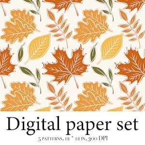 Cozy Fall Vibes: Instant Download Fall Digital Paper Pack - 5 Seamless ...