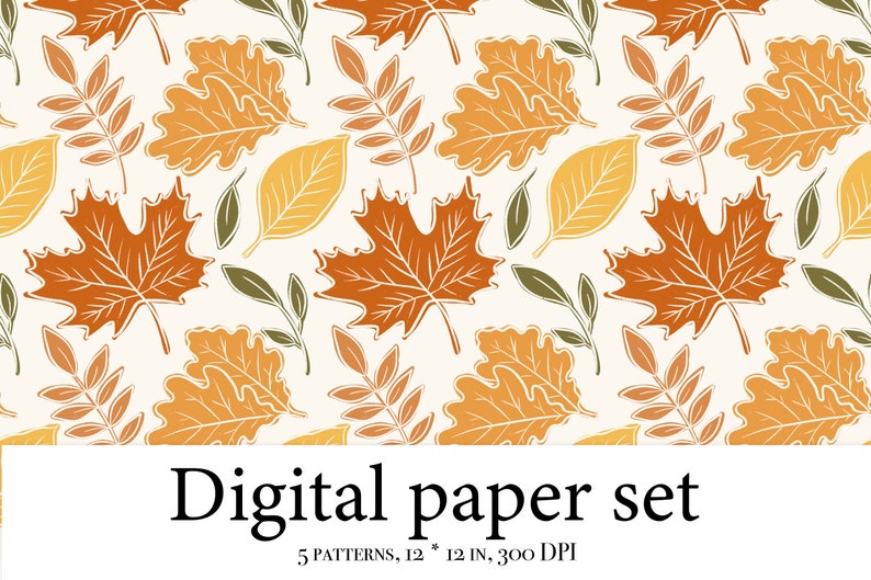 Cozy Fall Vibes: Instant Download Fall Digital Paper Pack - 5 Seamless ...