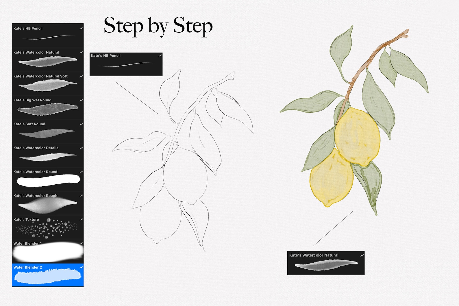 Realistic Watercolor Procreate Brushes - Painting Kit for Procreate ...