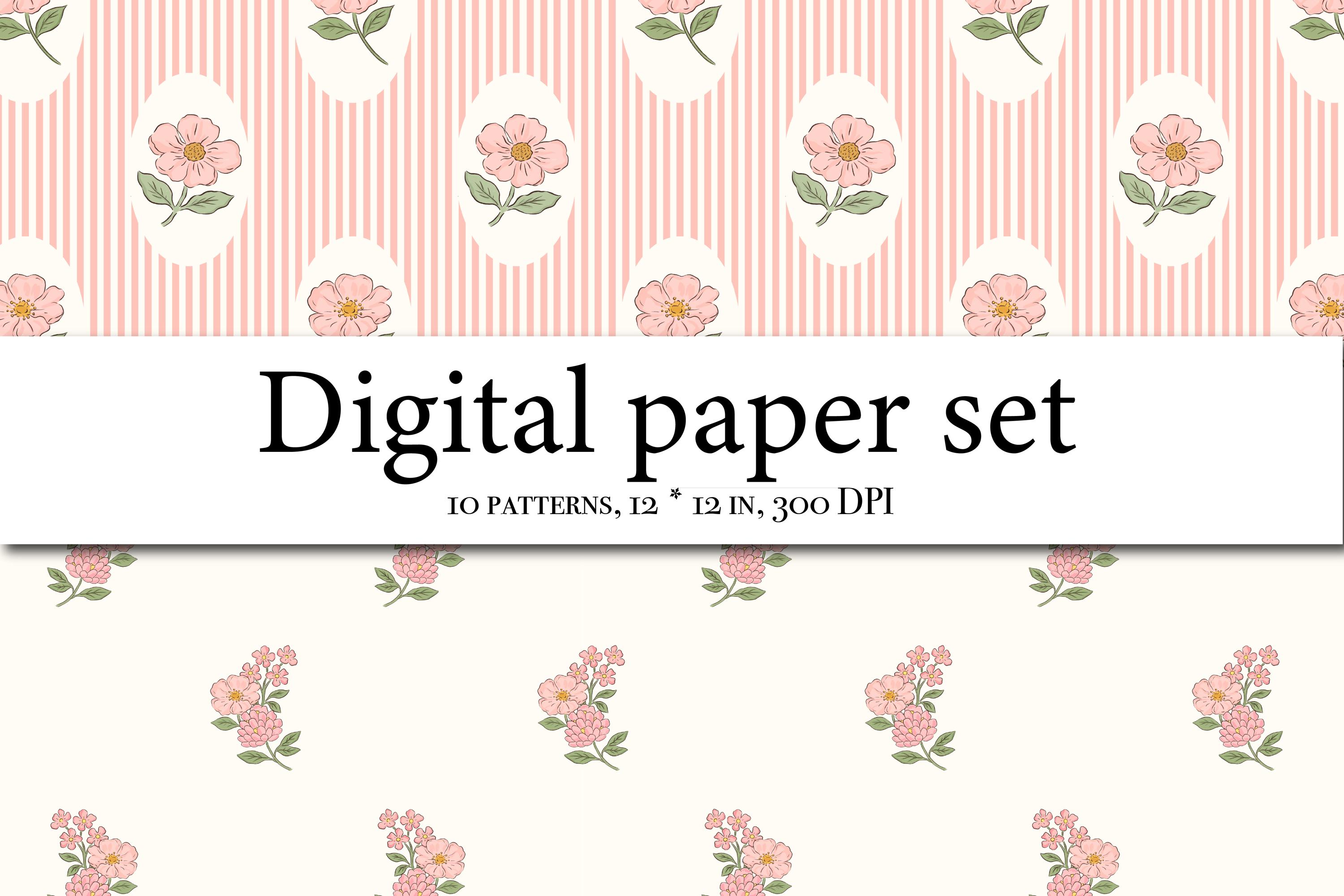 10 Seamless Floral Patterns Bundle, Vintage Spring Flowers Digital ...