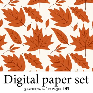 Cozy Fall Vibes: Instant Download Fall Digital Paper Pack - 5 Seamless ...