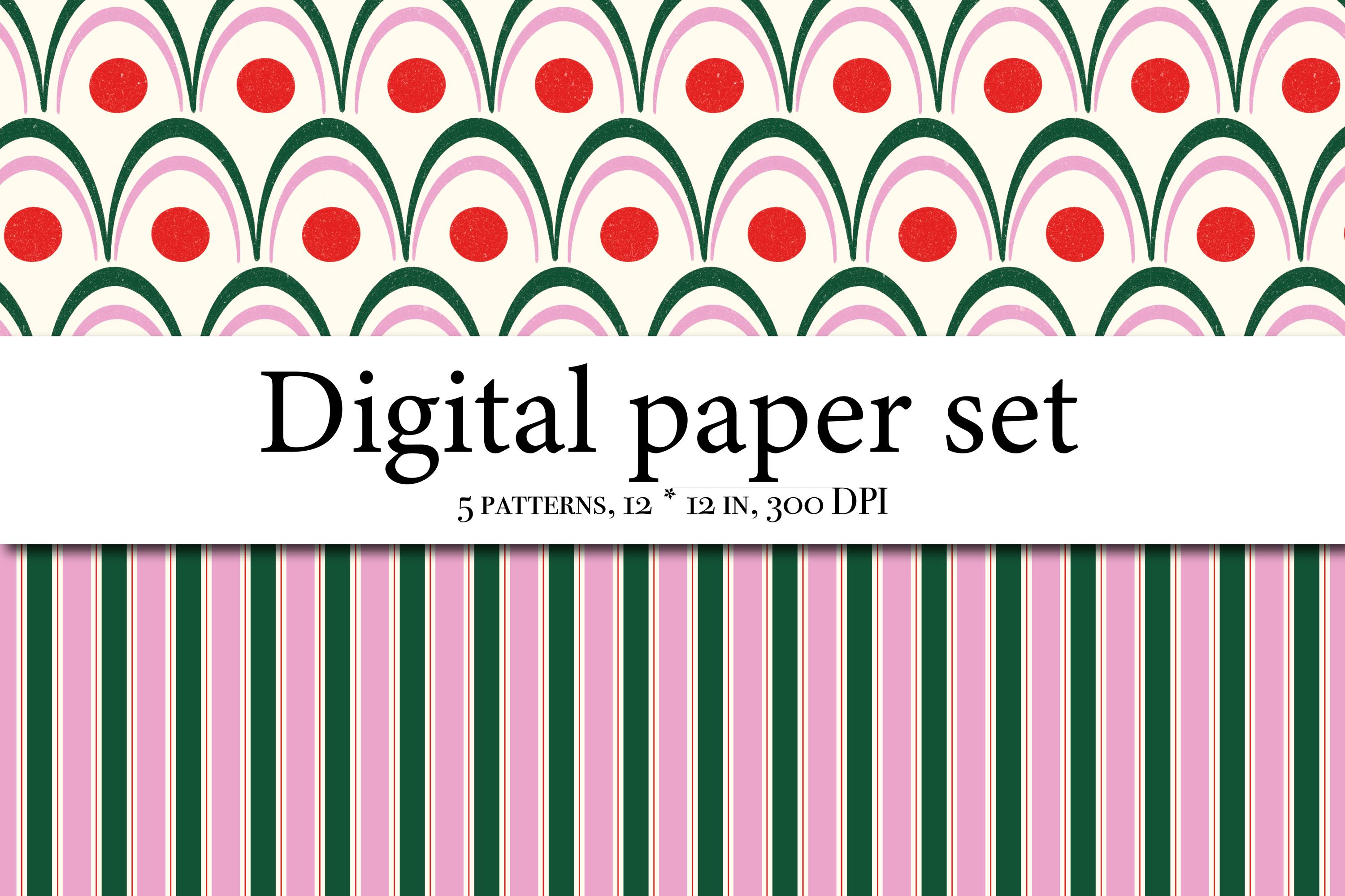 Retro Christmas Seamless Patterns Set – Vintage Holiday Digital Papers ...