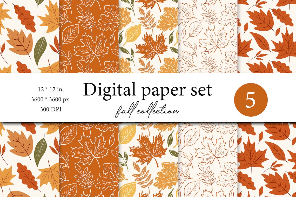 Cozy Fall Vibes: Instant Download Fall Digital Paper Pack - 5 Seamless ...