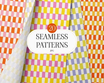 Vibrant Striped Seamless Digital Paper Pack – 20 Colorful JPG Patterns for Scrapbooking, Sublimation & Design