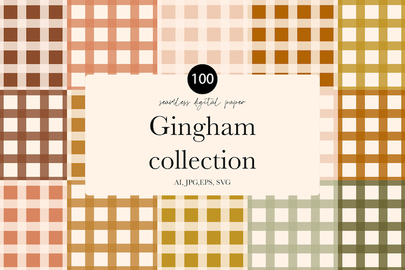 Gingham - Digital Paper Seamless - Chic Printable Paper Pack - Cute ...
