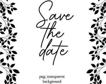 Marco floral digital con borde, flor dibujada a mano en blanco y negro PNG, invitación con marco floral, rectangular, clipart floral, línea, uso comercial